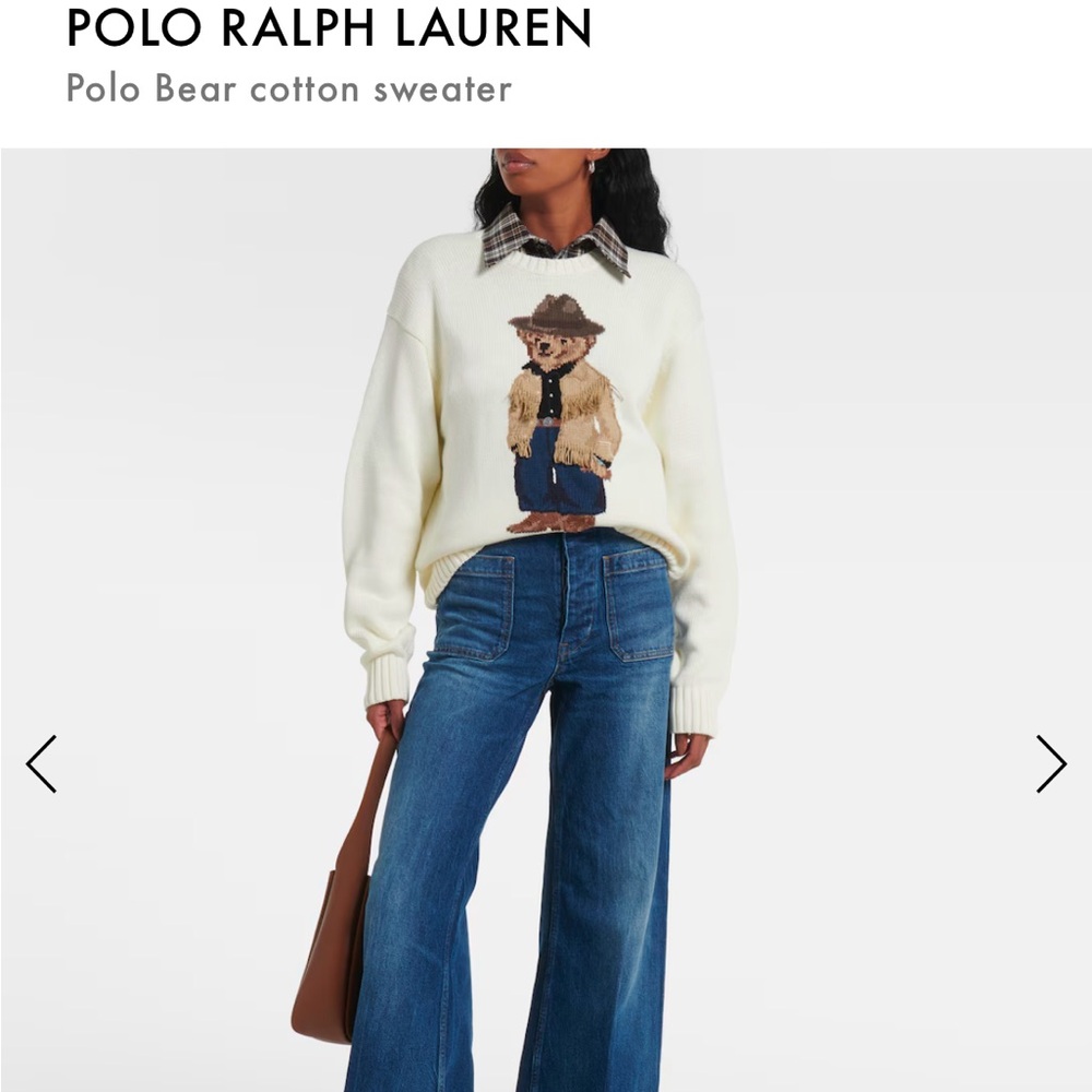 Polo Ralph Lauren size small teddy bear sweater with fringe jacket